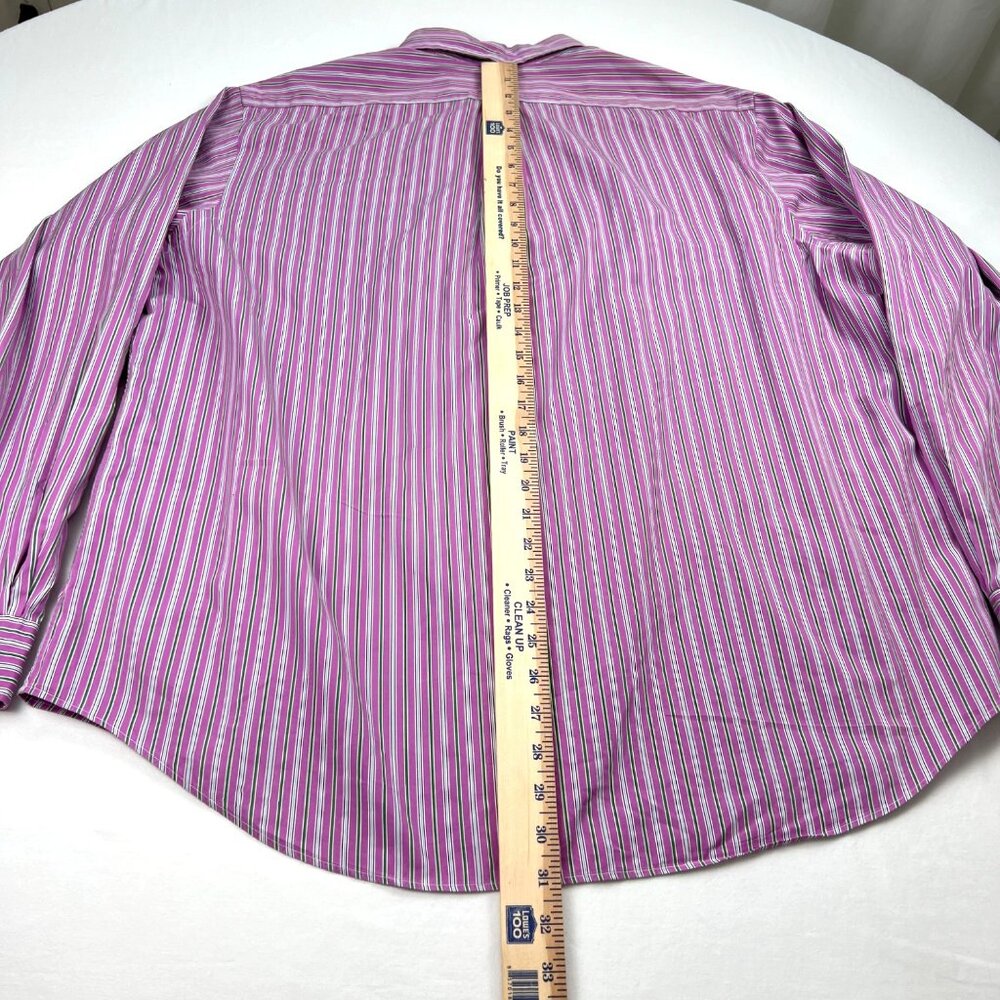 Ralph Lauren Mens 120s Poplin Striped Button-Down Shirt XXL Long Sleeve Pony - Picture 6 of 9